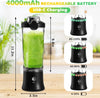 Portable Blender Personal Juicer for Shakes and Smoothies - 20 OZ Electric Protein Shaker Bottle with 6 Blades, Travel Lid, USB-C Rechargeable - Mini Small Blender Cup for Kitchen, Office, Gym 3